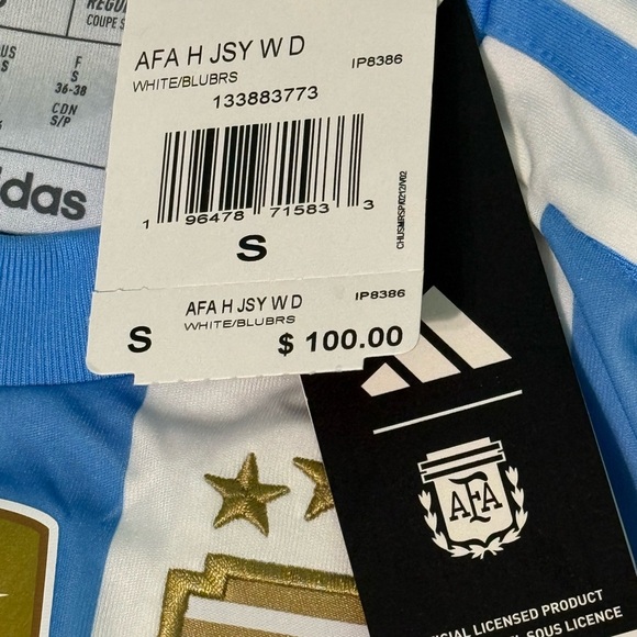 Adidas Women's Sz S Argentina 2022 Jersey Soccer Blue White IP8386 - Picture 9 of 12